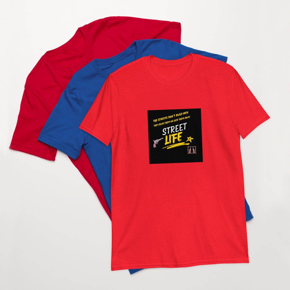 Street Life unisex T-shirt, red, front graphic logo print