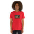 Premium T-shirt in red with front chest graphic patch, crew neck, short sleeves