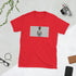 Red unisex T-shirt with centered photo graphic on front