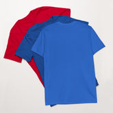Unisex short-sleeve T-shirt royal blue with no visible front graphic