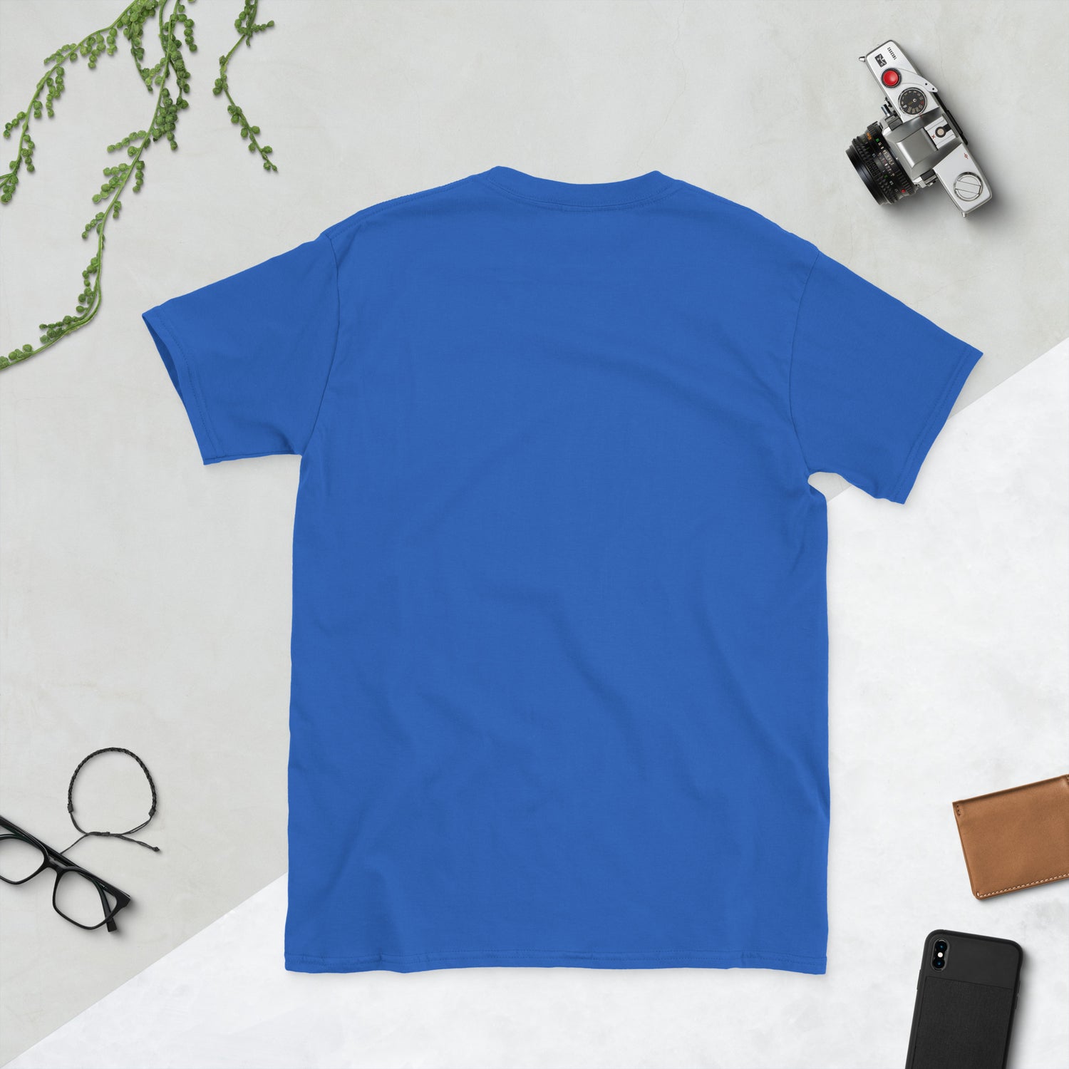 Unisex T-shirt royal blau, Rückansicht ohne Aufdruck