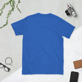 Royal blue short-sleeve unisex T-shirt, crew neck, plain back
