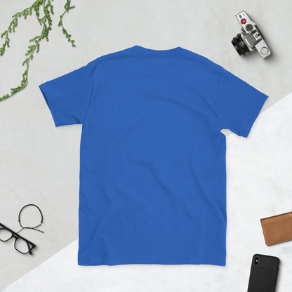 Unisex T-shirt royal blau, Rückansicht ohne Aufdruck