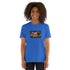 Premium T-shirt in royal blue with front chest graphic patch, crew neck and short sleeves