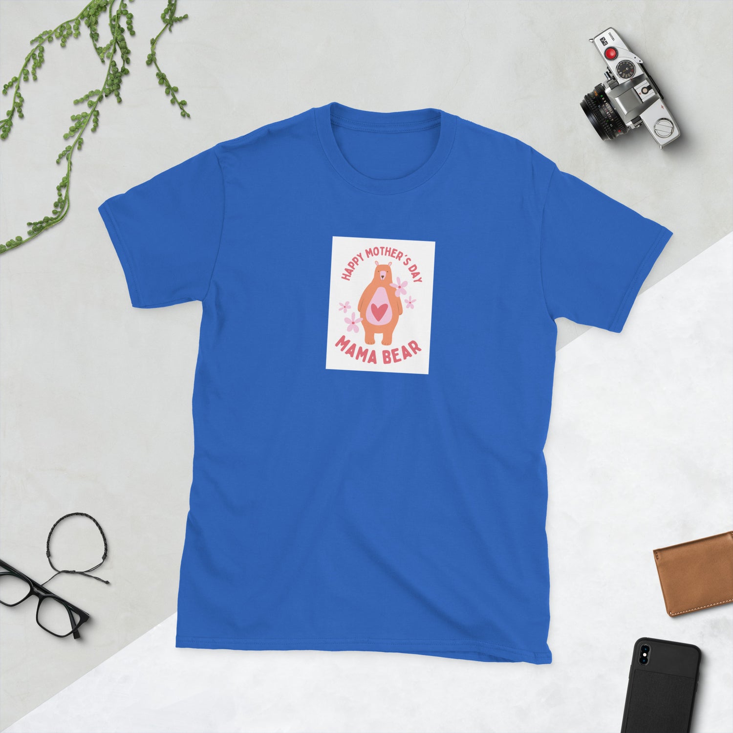 Unisex T-shirt royal blau mit frontmotiv „Happy Mother&