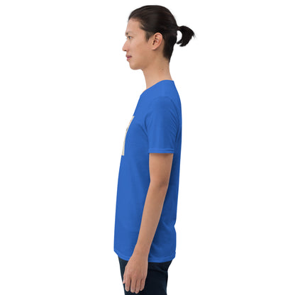 Royalblaues T-Shirt mit großem Frontprint und Rundhalsausschnitt