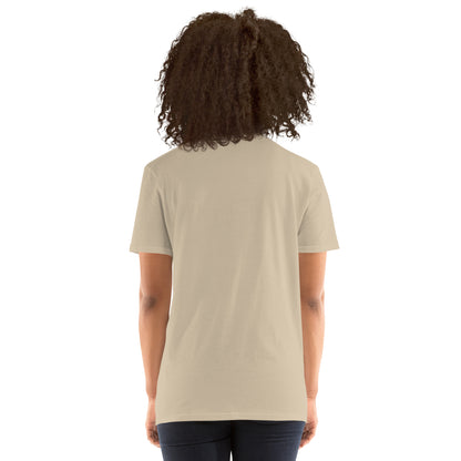 Natural beige unisex short-sleeve T-shirt, plain back view
