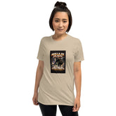 Sand unisex T-shirt with front graphic print, short sleeves