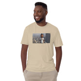 Natural unisex T-shirt, crew neck, front rectangular city photo graphic