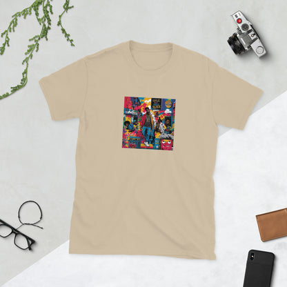 Sand unisex T-shirt, short sleeves, front graphic print
