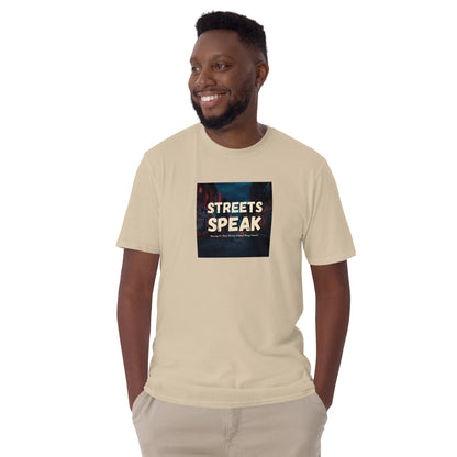 Streets Speaks T-shirt unisex manga corta color arena con estampado frontal