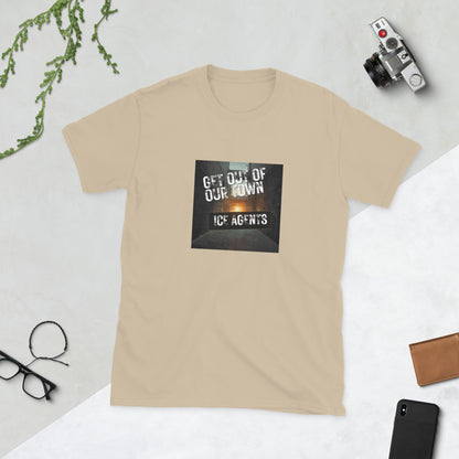 MIS Apparel streetwear T-shirt, sand/beige with square front graphic print