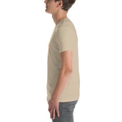America Is A Scam T-shirt, natural/beige, side view, short sleeves