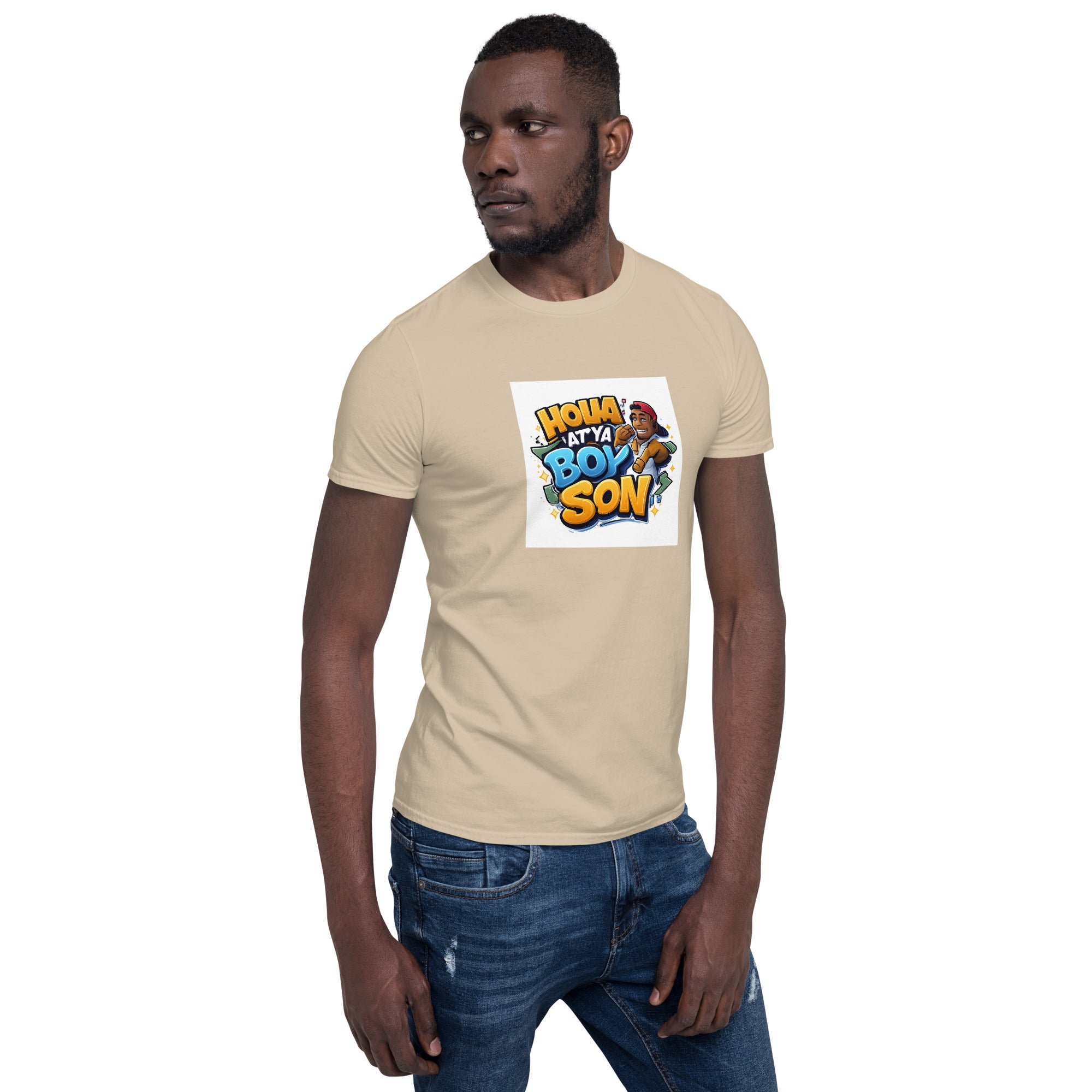 Sand unisex short-sleeve T-shirt, front view