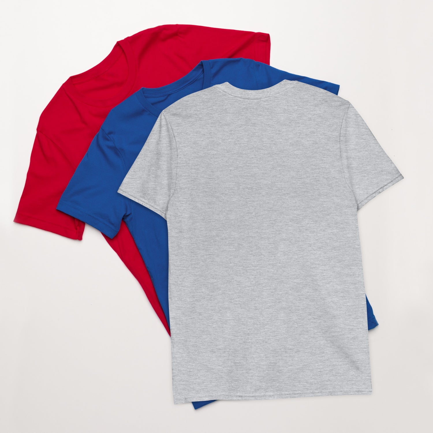 Heather gray unisex short-sleeve T-shirt, plain back view