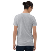 MIS Apparel heather gray crew-neck T-shirt, back view with no visible print