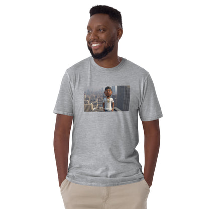 Unisex short-sleeve T-shirt in Sport Grey with front rectangular graphic print