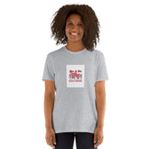 Sport Grey unisex short-sleeve T-shirt with heart graphic on chest.