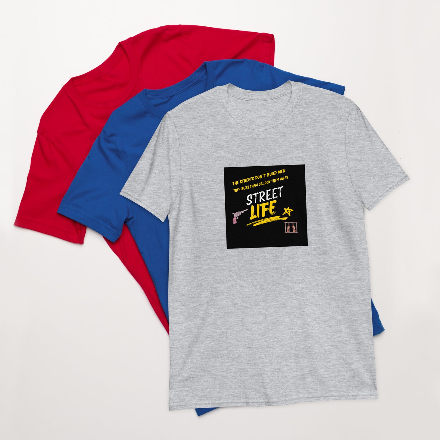 Street Life unisex T-shirt in heather gray with “Street Life” chest graphic