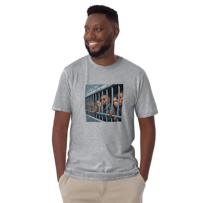 Sport grey short-sleeve unisex T-shirt with front bar graphic print