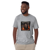 Unisex heather gray graphic T-shirt, crew neck, short sleeves, front print