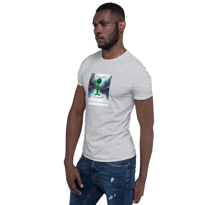 Let The Grind Do The Bragging T-Shirt, meliert grau, Seitenansicht mit Frontprint