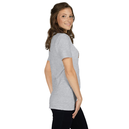 Unisex-T-Shirt heather grey, Rundhalsausschnitt, Seitansicht