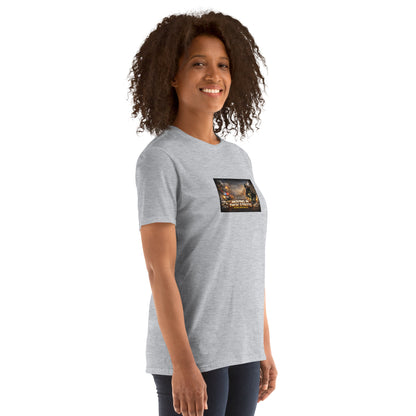 Sport Grey T-shirt with small front graphic patch, crew neck and short sleeves