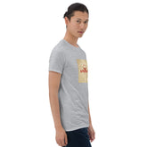 MIS Apparel heather gray crew-neck T-shirt, front view with square chest graphic