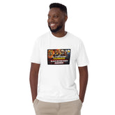Unisex short-sleeve T-shirt, white, front square graphic print