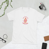 Unisex short-sleeve T-shirt, white, front graphic with heart and mother bear