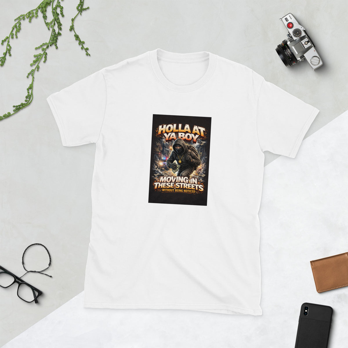 MIS Apparel graphic tee, white, front square streetwear artwork