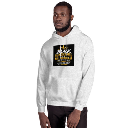 Light gray unisex hoodie with front logo graphic and kangaroo pocket