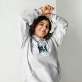 Heather gray unisex hoodie with pouch pocket and adjustable drawstring hood