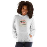 Sport Grey hoodie with front graphic text, kangaroo pocket, and adjustable hood.