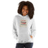 Sport Grey hoodie with front graphic text, kangaroo pocket, and adjustable hood.