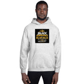 Light gray unisex hoodie front view with hood and logo graphic