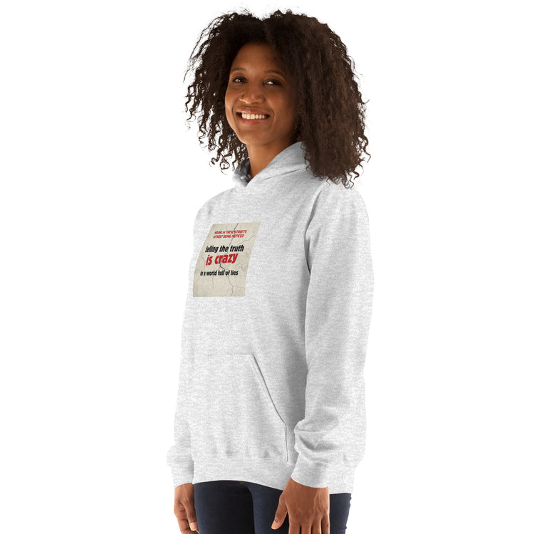 Sport Grey hoodie front view with graphic patch and kangaroo pocket.