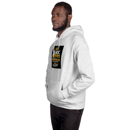 Light gray unisex hoodie with front graphic print on chest, hooded pullover
