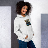 Sport grey unisex hoodie, front pocket and chest graphic print "ICE AGENTS"