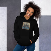 Black unisex hoodie with front pocket and “ICE AGENTS” graphic print.
