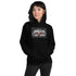 Black unisex hoodie with front hood and centered Streets graphic print