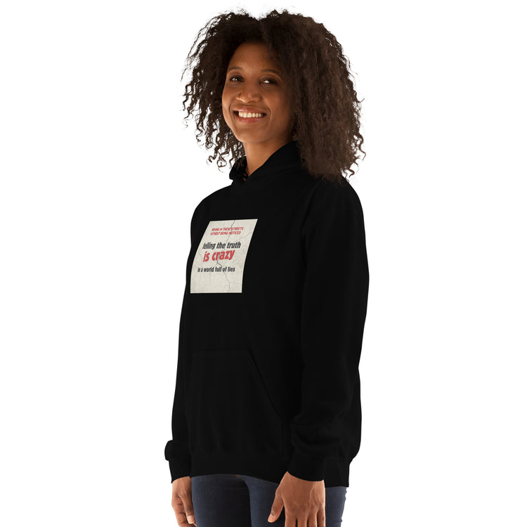Sudadera negra con capucha y bolsillo tipo canguro