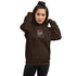 Dark-Chocolate Unisex-Hoodie mit Kapuze, Kängurutasche und Brustprint