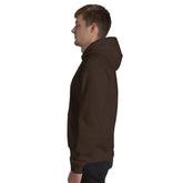 Dark chocolate unisex hoodie, pullover style, with hood and kangaroo pocket