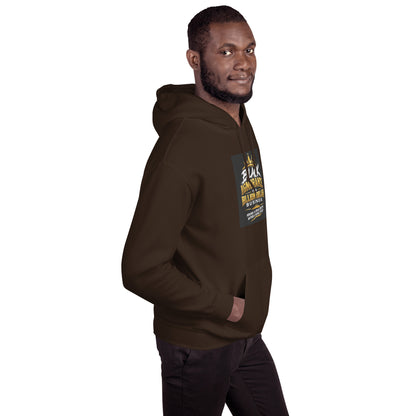 Dark chocolate unisex hoodie with front graphic and adjustable hood and drawstrings