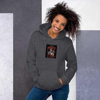 Dark heather gray unisex pullover hoodie with &