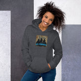 Unisex hoodie in dark heather gray with “ICE AGENTS” front graphic