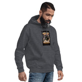 Dark heather gray unisex hoodie with centered front graphic and kangaroo pocket