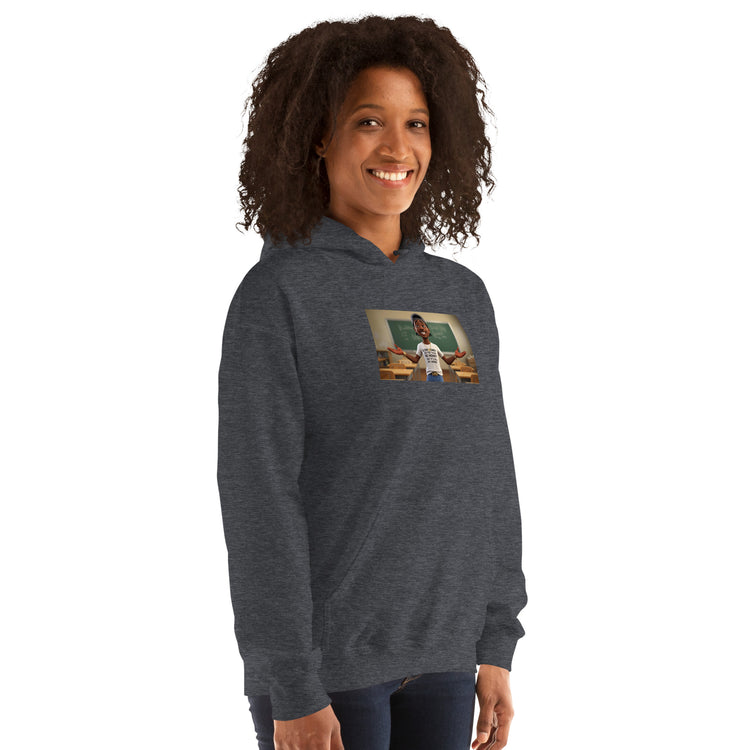Sport Grey unisex pullover hoodie with front graphic and relaxed fit